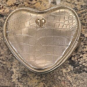 Cle de Peau Gold Heart-Shaped Cosmetic Bag